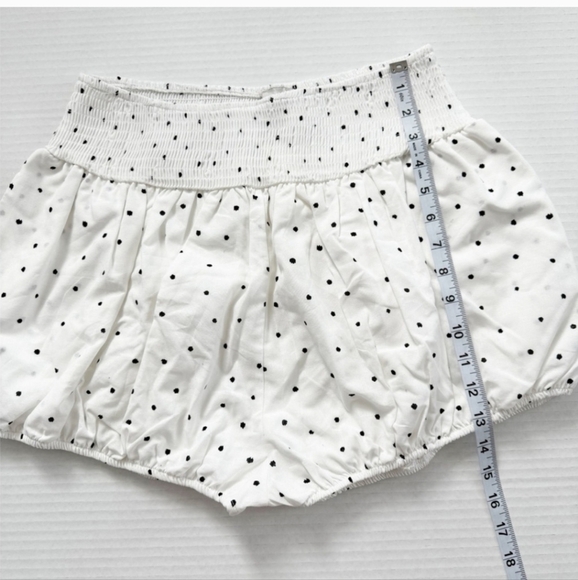 Anthropologie Maeve Smocked Bloomer Shorts White Black Polka Dots NWT - Picture 6 of 6